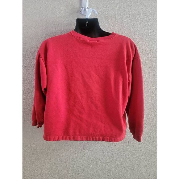 Guess By Georges Marciano Women's Red Vintage Crop Sweatshirt Size Medium - Picture 2 of 6